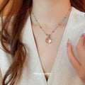 Crystal Heart And Round Pendant Layered Necklace Jewelry Design view 2