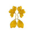Sculpted Petal Drop Earrings in Five Glossy Color Options view 5