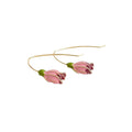 Gold-Tone Enamel Tulip Hook Earrings Pink and Purple view 5
