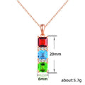 Rose Gold Red Blue Green Stacked Bar Pendant Necklace view 5