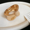 Irregular Hammered Oval Hinge Cuff Bracelet 2 Tones view 7