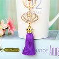 Crown Tassel Keychains with Optional Plush Pom Pom in Twenty Options view 8