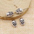 Dimensional Skull Small-Hole Metal Bead in Two Antique Finishes view 2