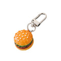 Silver Tone Realistic Hamburger Clip Keychains in Three Sizes and Colors view 5