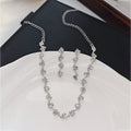 Crystal Look Floral Necklace and Earring Coordinated Jewelry Set view 4