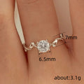 Rose Stem Round Solitaire Ring In Gold And Silver Tones view 5