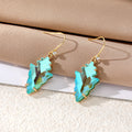 Gold Tone Faceted Irregular Leaf Crystal Effect Hook Earrings view 7