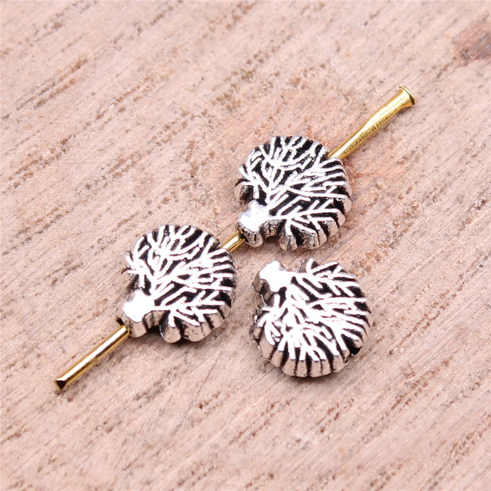 8x8mm 0.65g Antique Silver Zinc Alloy Tree Loose Metal Beads for DIY Bracelet Necklace Making