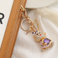 Rhinestone Rabbit Keychain Bow Crystal Gem Metal Charm view 6