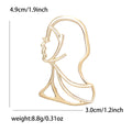 Openwork Lady Silhouette Brooch Gold Or Silver Profile Pin view 6