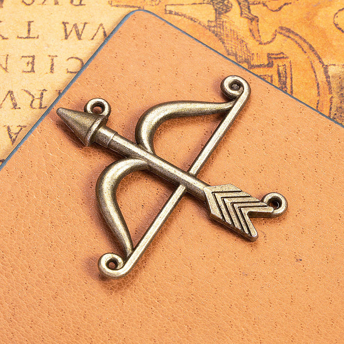Vintage Double-Sided Alloy Bow and Arrow Pendant