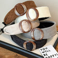 Fabric Padded Oval Acrylic Ring Headband Deep Coffee view 2