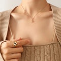 Cursive Letter H Pendant Necklace In Gold Rose Or Steel view 7