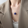 Gold Chain Faceted Teardrop Stone Pendant Necklace Three Colors view 6