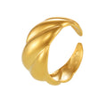 Stainless Steel Twisted Open Band Ring Chunky Gold Or Steel Tone view 5