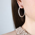 Twisted Texture Hoop Earrings Gold Steel Three Sizes view 8