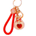 Pearl-Covered Pouch Keychains with Heart Crystals in Eight Colors view 5