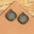 Diamond Double Sided Round Pendant Tray Jewelry Making Component view 3
