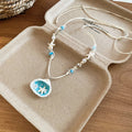 Coastal Beaded Pendant Necklaces in Four Pastel Shell and Ocean Styles view 8