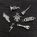 Assorted Tool Broom and Shoe Charms in Silver Tone Metal view 2