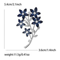 Crystal Flower Branch Brooch In Blue And Amber Decorative Lapel Pin view 7