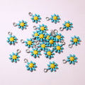 Tiny Colorful Daisy Charms with Gold Tone Loops in Nine Options view 6