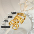 Multi Band Cross Wrap Open Rings Gold And Steel Tone Styles view 2