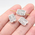 14x10x4mm 2.6g Multicolor Zinc Alloy Double Sided Pattern Rectangle Spacer Beads for DIY Jewelry Making
