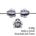 Bee Shaped Spacer Bead in Antique Silver Metal Finish view 3