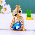 Jeweled Sitting Fox Keychains in Pink Blue and Brown plus Assorted Option view 3