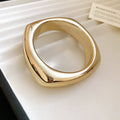 Gold Glossy Geometric Chunky Bangle Eight Shape Styles view 9