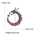 Circular Tail Chasing Dragon Brooch in Four Colors view 4