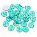 Round Embossed Rose Resin Cabochons in Eleven Colors and Mix view 2