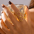 Open Figure-Eight Infinity Line Statement Ring Metal view 1