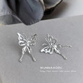 Silver Liquid Openwork Butterfly Stud Earrings Pair view 4