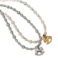 Rocking Horse Pendant Pearl Necklace In Gray And White view 5