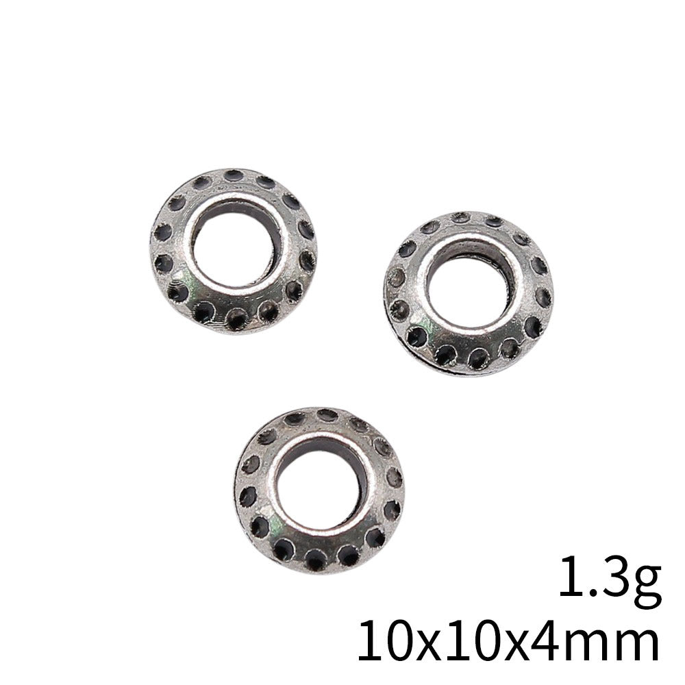 10.5x10.5x4.4mm 1.3g Multicolor Zinc Alloy Large Hole Spacer Beads for DIY Bracelet Jewelry Making