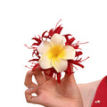Fabric Plumeria Flower Duckbill Hair Clips Six Colors view 5