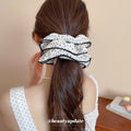 White Black Polka Dot Double Ruffle Scrunchie With Gallery Colors view 4