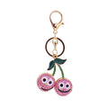 Rhinestone Smiling Cherry Keychain, Pink, Blue, Red, or Random Color view 5