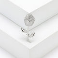 Long Stem Crystal Rose Brooch in Gold or Silver Tone view 7