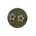 Rose Gold Tone Clear Stone Open Star Stud Earrings For Women view 5