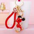 Jeweled Fortune Mouse Keychains in Four Colors with Matching Fortune Loops view 3