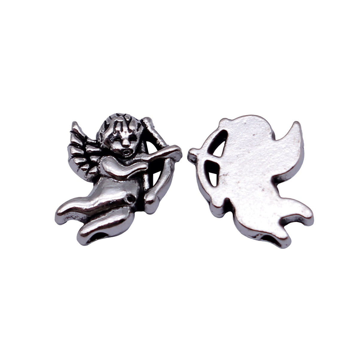 11x10mm 1.1g Antique Silver Zinc Alloy Cupid Small Hole Beads for Bracelet Necklace Jewelry Making