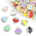 Pearl Trimmed Shell Charms in Seven Colors and Two Tones view 1