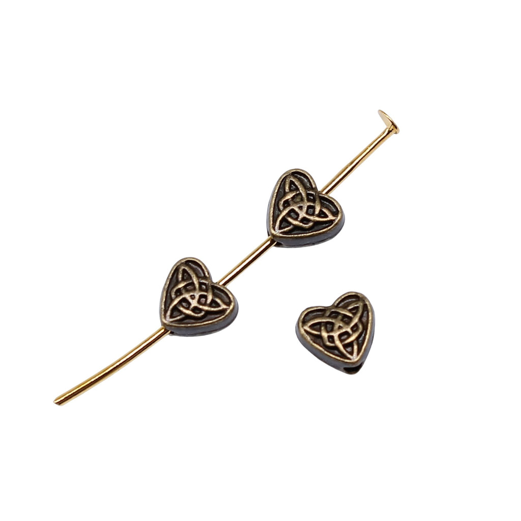 5.5x6.5mm 0.47g Multi Color Zinc Alloy Celtic Knot Heart Small Hole Beads for Bracelet Jewelry Making
