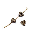 Celtic Knot Heart Spacer Beads in Three Antique Finishes view 5