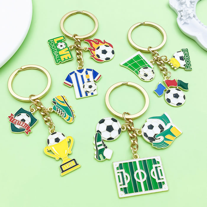 Soccer Charm Keychains in 21 Pictured Variations for Bags and Keys