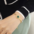 Green Square and Round Coordinated Four Piece Jewelry Sets view 3
