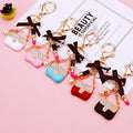 Jeweled Lipstick Pearl Handbag Keychains in Five Colors and Two Loop Styles view 2
